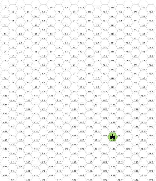 A 20x20 empty hexgrid map